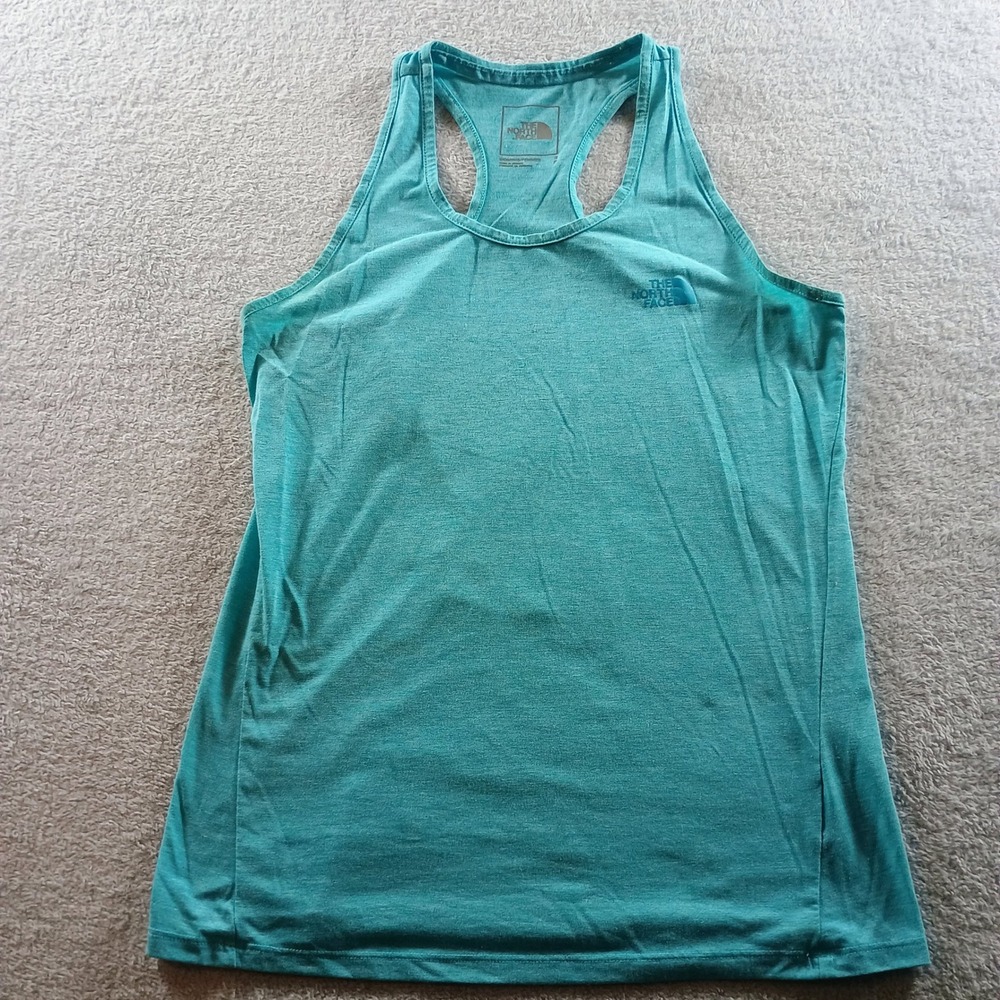 The North Face Womens Racerback Tank Top‎ Teal Small Heathered Activewear